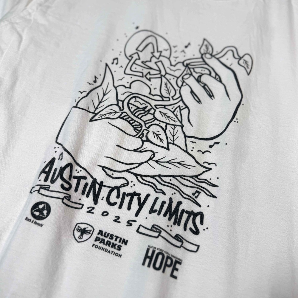 Rare Austin City Limits 2025 Festival T-Shirt White Sabrina Carpenter Hozier L